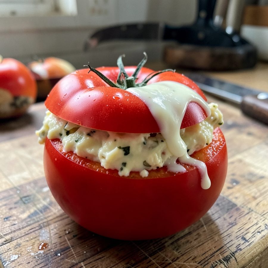 Помидоры, фаршированные сыром и чесноком: рецепт холодной закуски